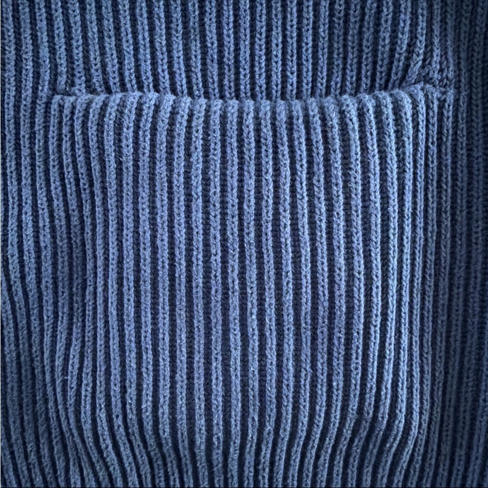 Quince Blue Ribbed Open-Front Cardigan - Picture 6 of 12